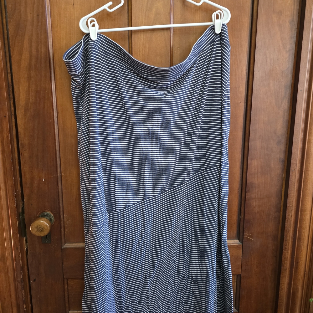 Sonoma Navy and White Striped Maxi Skirt